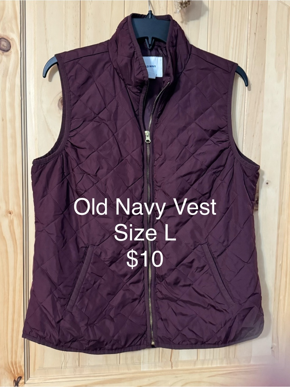 Old Navy Quilted Vest - Deep Wine